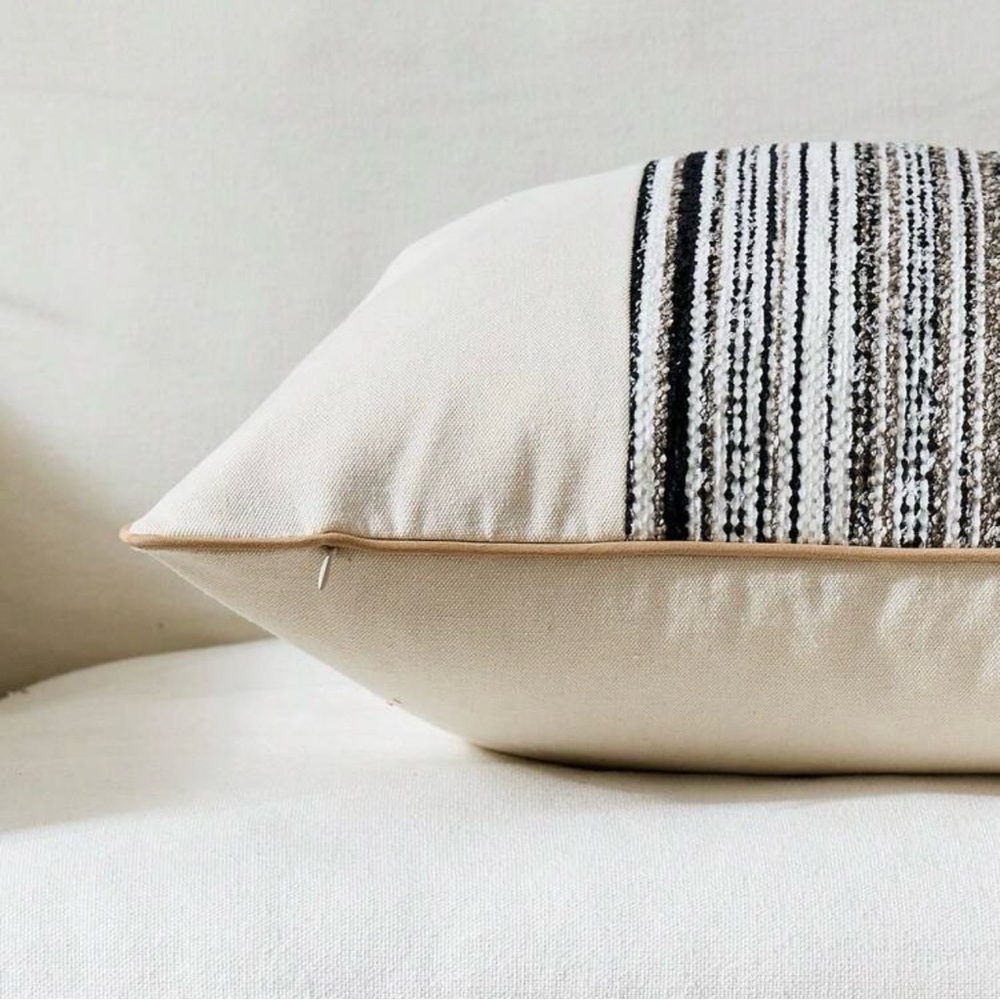 Striped Throw Pillow Cover, 18x18 - Picture 2 of 3